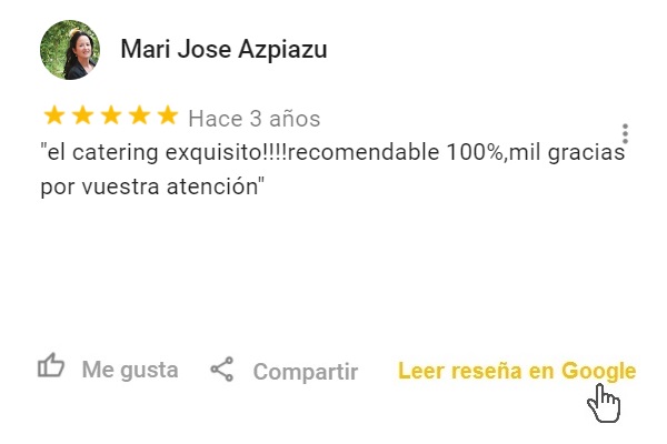 Reseña Google Catering